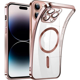 Zestaw Etui do iPhone 14 Pro, MagSafe Hybrid, różowe + Szkło