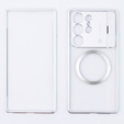 Etui Magnetyczne do Samsung Galaxy S23 Ultra 5G, Aroma Hybrid, srebrne
