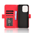 Etui z klapką do Xiaomi Redmi 13, Card Slot, czerwone