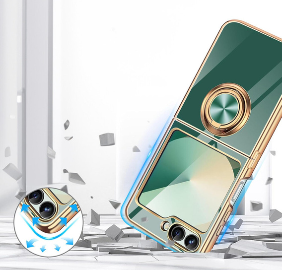 Etui do Samsung Galaxy Z Flip7 FE / Z Flip6, Electro Ring, zielone