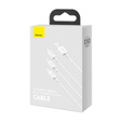 Baseus kabel 3‑w‑1 Superior 1,5 m (USB‑Lightning‑USB‑C‑Micro USB) - Biały