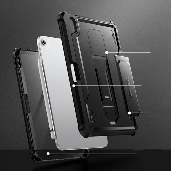 Etui Tech-Protect do iPad 11" 2025 A16 (11 gen.) / iPad 10.9" 2022 (10 gen.), Kevlar Pro, czarne