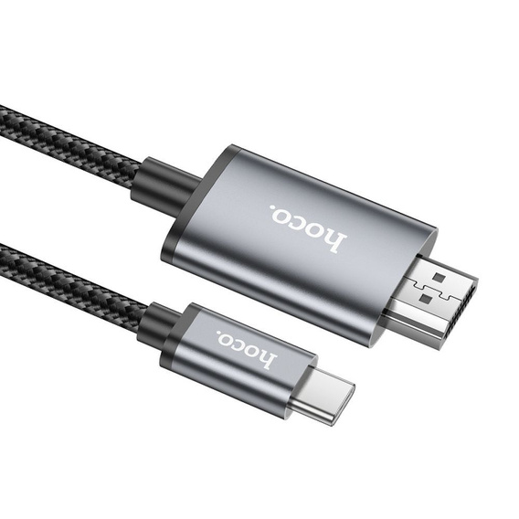 Kabel USB-C do HDMI Hoco UA27 4K 30Hz 2m - stalowy szary