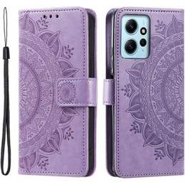 Etui z klapką do Xiaomi Redmi Note 12 4G, Mandala, fioletowe