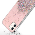 Zestaw Etui Brokat do iPhone 11, Różowe + Szkło