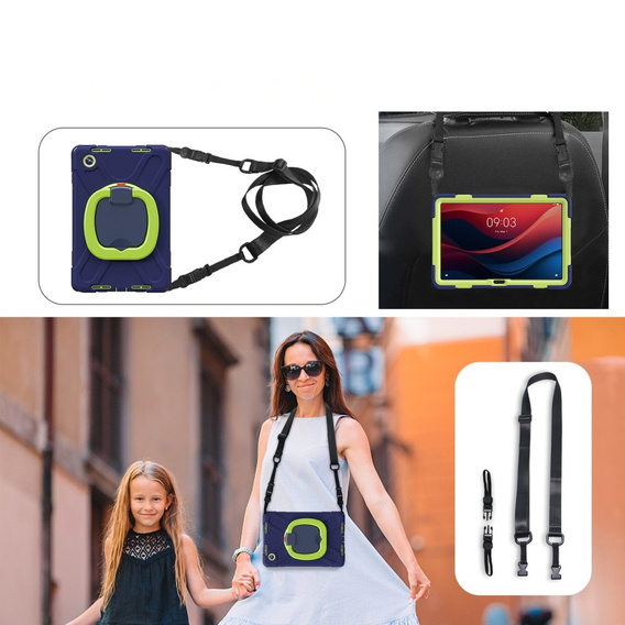 Etui dla dzieci do Lenovo Tab M11, pancerne, granatowe / zielone