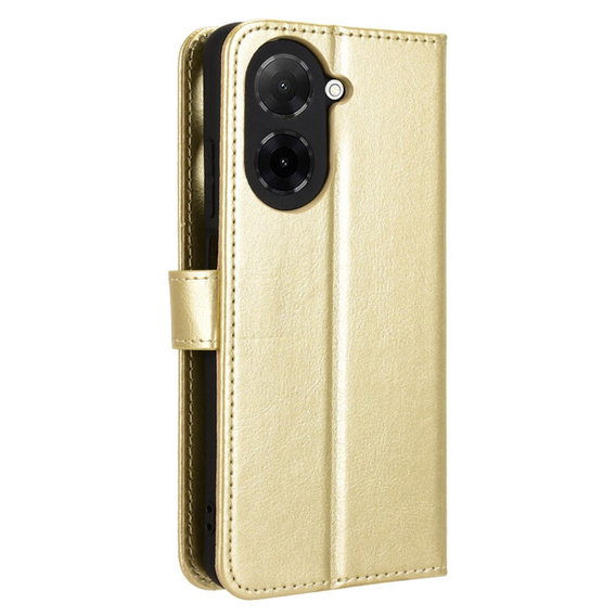 Etui z klapką do Xiaomi Redmi A5, Crazy Horse Wallet, złote
