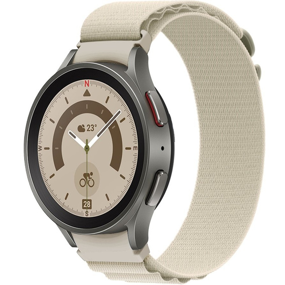 Pasek Nylonowy do Samsung Galaxy Watch 4/5/6/7/FE 40/42/43/44/45/46/47mm, Biały