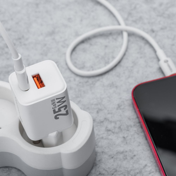 Forcell F-Energy Mini GaN III VT-25B 25W, kompaktowa ładowarka z podwójnym portem - biała