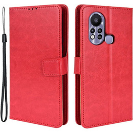 Etui z klapką do Infinix Hot 11s, Crazy Horse Wallet, czerwone