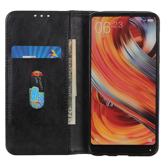 Etui z klapką do OnePlus 13, Split Leather, czarne