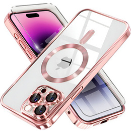 Etui do iPhone 14 Pro, Electro MagSafe, różowe + Szkło na ekran