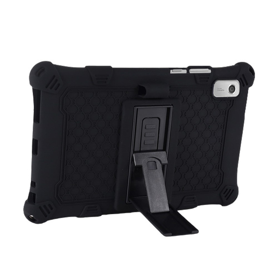 Etui do Lenovo Tab M9, pancerne z podstawką i paskiem, czarne