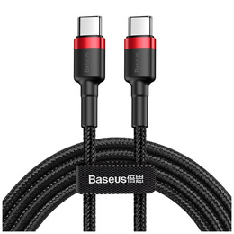 Baseus kabel Cafule PD USB-C – USB-C 60 W, 1,0 m, czerwono-czarny