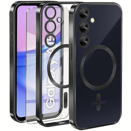Etui do Samsung Galaxy A15 4G/5G, Electro MagSafe, czarne + Szkło na ekran