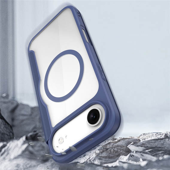 Etui z klapką Dux Ducis do iPhone Air, Skin X Pro, do MagSafe, granatowe