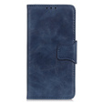 Etui z klapką do Samsung Galaxy S25 Edge, skórzane, niebieskie