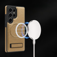 Etui skórzane z podstawką do Samsung Galaxy S25 Ultra – kompatybilne z MagSafe, desert gold