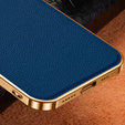 Etui do iPhone 13 Pro, Cowhide Leather, niebieskie