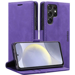 Etui do Samsung Galaxy S24 Ultra, ERBORD Vintage portfel z klapką, fioletowe