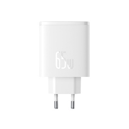 Baseus Cube Pro – uniwersalna ładowarka 65 W (2× USB‑C + 1× USB‑A), biała