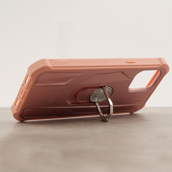 Etui pancerne do iPhone 12/12 Pro, Dexnor Ring Kickstand, różowe rose gold
