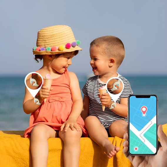 Wodoodporna opaska ochronna do Apple AirTag 2 / 1, beżowa