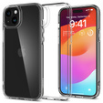 Etui Spigen do iPhone 15, Ultra Hybrid, przezroczyste + Szkło Hartowane 9H