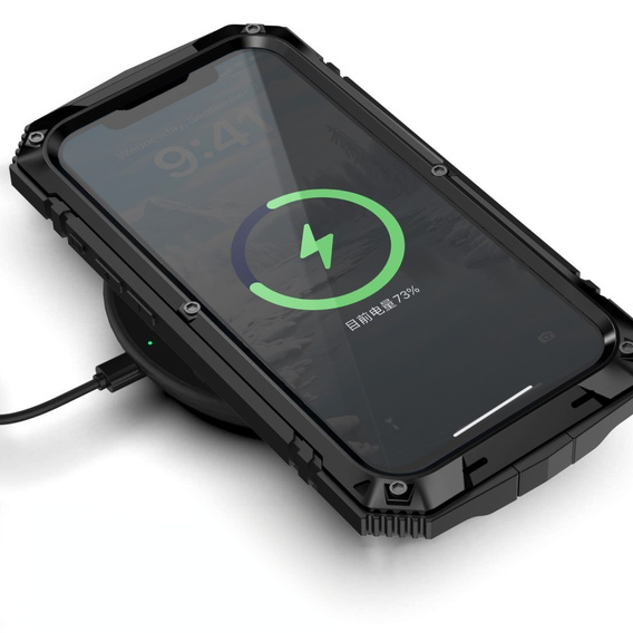 Etui pancerne do iPhone 16E, R-JUST, czarne