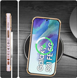 Etui do Samsung Galaxy S21 FE, Electro Heart MagSafe, fioletowe + Szkło na ekran + Smycz