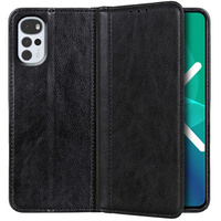 Etui do Motorola Moto G22, Wallet Litchi Leather, czarne