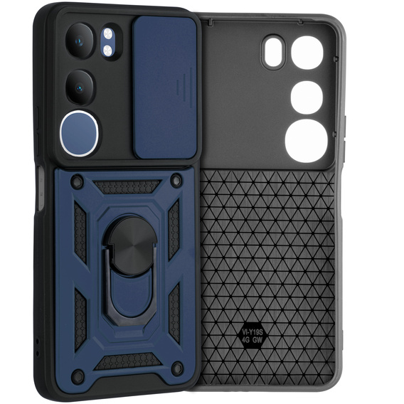 Etui pancerne do Vivo Y19s, CamShield Slide, niebieskie