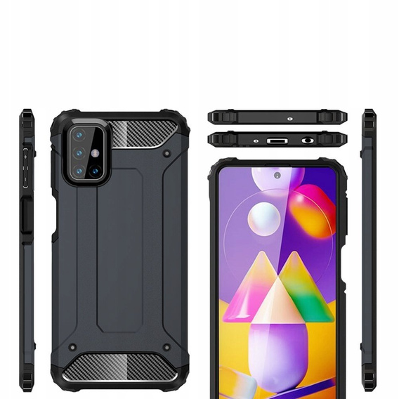 Etui do Samsung Galaxy M51, pancerne TECH ARMOR, granatowe