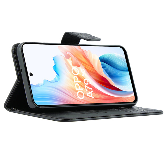 Etui z klapką do Oppo A79 5G, Butterfly, czarne