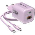 Forcell F-Energy GaN III Crystal Color VT-41 33W – ładowarka z kablem USB-C - fioletowa