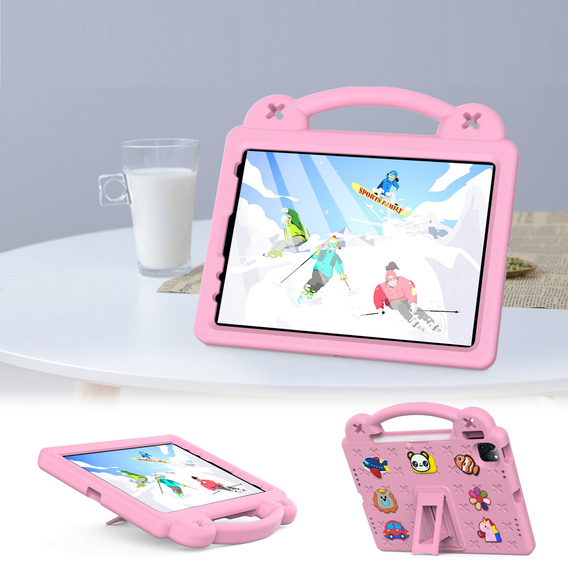 Etui do iPad 11" 2025 A16 (11 gen.) / iPad 10.9" 2022 (10 gen.), Cute Patterns, z podstawką, Różowe