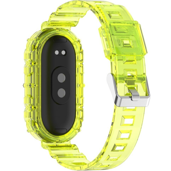 Pasek Silikonowy do Xiaomi Smart Band 10 / 9 / 8, Przezroczysty żółty