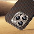 Etui BENKS Kevlar do iPhone 16 Pro, Magnetic Armor Pro Prestige Kevlar 600D Y065, do MagSafe, aktywny przycisk – brązowe