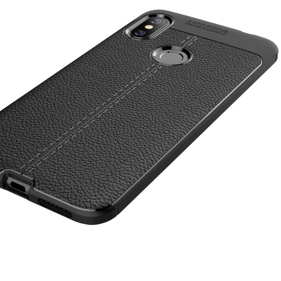 Czarne Etui Football Grain TPU Case Xiaomi Redmi Note 6 Pro