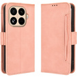 Etui z klapką do Xiaomi 15T Pro, Card Slot, różowe