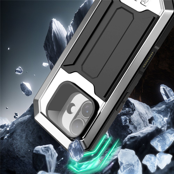 Etui pancerne do iPhone 17, R-JUST, srebrne