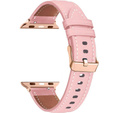 Skórzany Pasek z Klamrą Rose Gold do Apple Watch 1/2/3/4/5/6/7/8/9/10/11/SE 38/40/41/42mm – Różowy