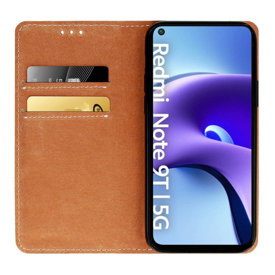 Skórzane Etui Wallet do Xiaomi Redmi Note 9T 5G, Dark Blue