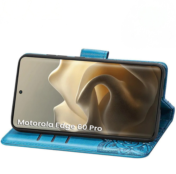 Etui z klapką do Motorola Edge 60 Pro, Butterfly - niebieskie