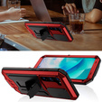 Etui pancerne do Samsung Galaxy S23, R-JUST CamShield Slide, czerwone / czarne