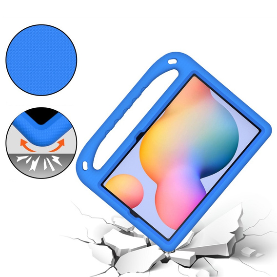 Etui dla dzieci do Samsung Galaxy Tab S6 Lite 10.4" 2020/2022/2024, dziecięce z uchwytem, niebieskie