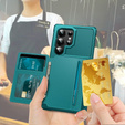 Etui do Samsung Galaxy S24 Ultra, Card Holder Kickstand, zielone