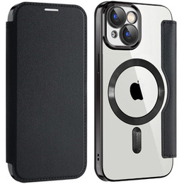 Etui z klapką do iPhone 15, RFID Wallet MagSafe z ochroną aparatu, czarne