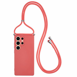 Etui do Samsung Galaxy S25 Ultra, na ramię ze smyczą – pomarańczowe