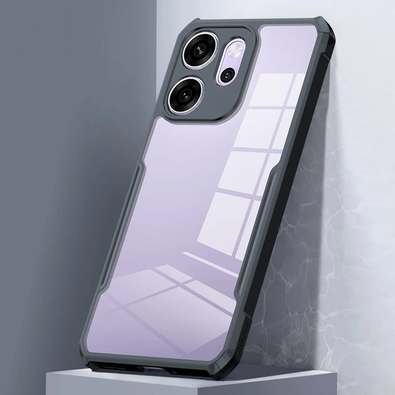 Etui do Oppo Reno 14 F / 14 FS, AntiDrop Hybrid, przezroczyste z czarną ramką